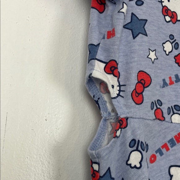 Hello Kitty Sanrio Short Sleeve Open Sides Girl's M Allover Print Blue Dress - Picture 4 of 9